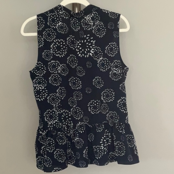 CAbi Women's Sleeveless Top in Navy and White - Picture 3 of 4